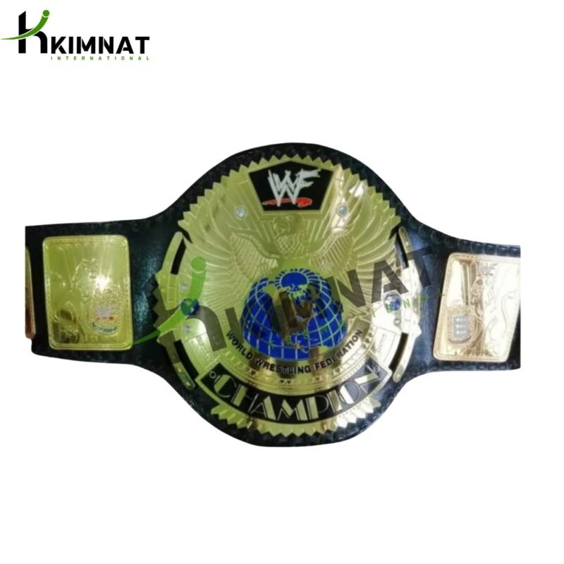 WWF Big Eagle Championship Title Replica Belt Adult Size Brass Black Leather Straps