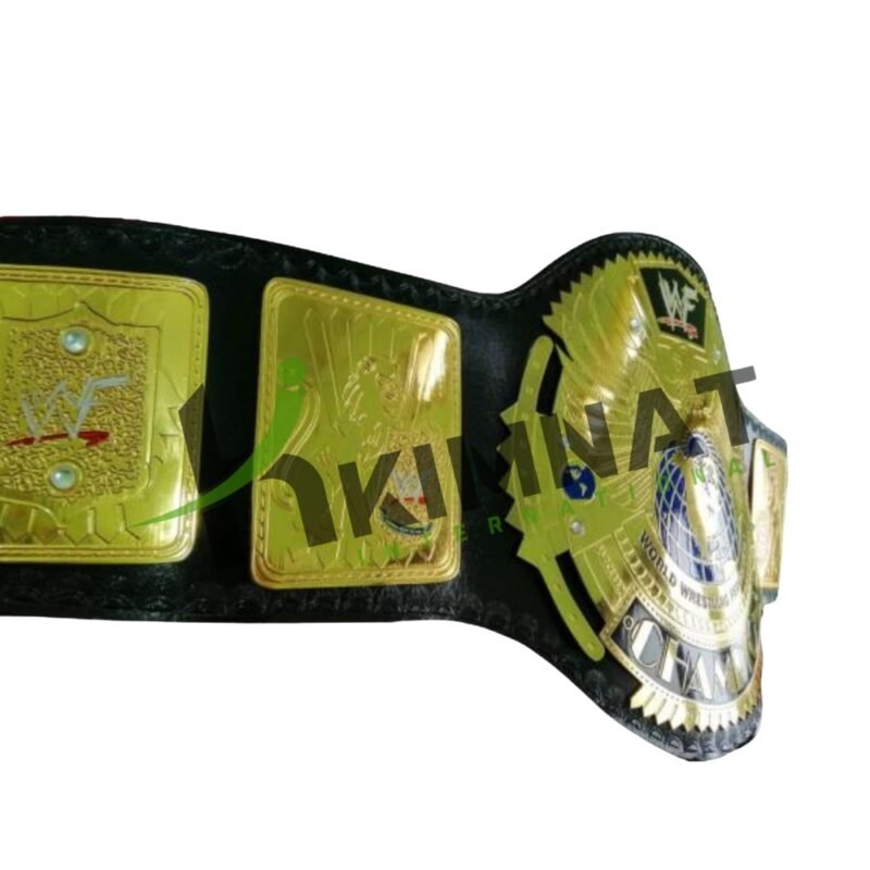 WWF Big Eagle Championship Title Replica Belt Adult Size Brass Black Leather Straps - Image 5