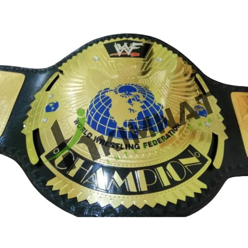 WWF Big Eagle Championship Title Replica Belt Adult Size Brass Black Leather Straps - Image 2