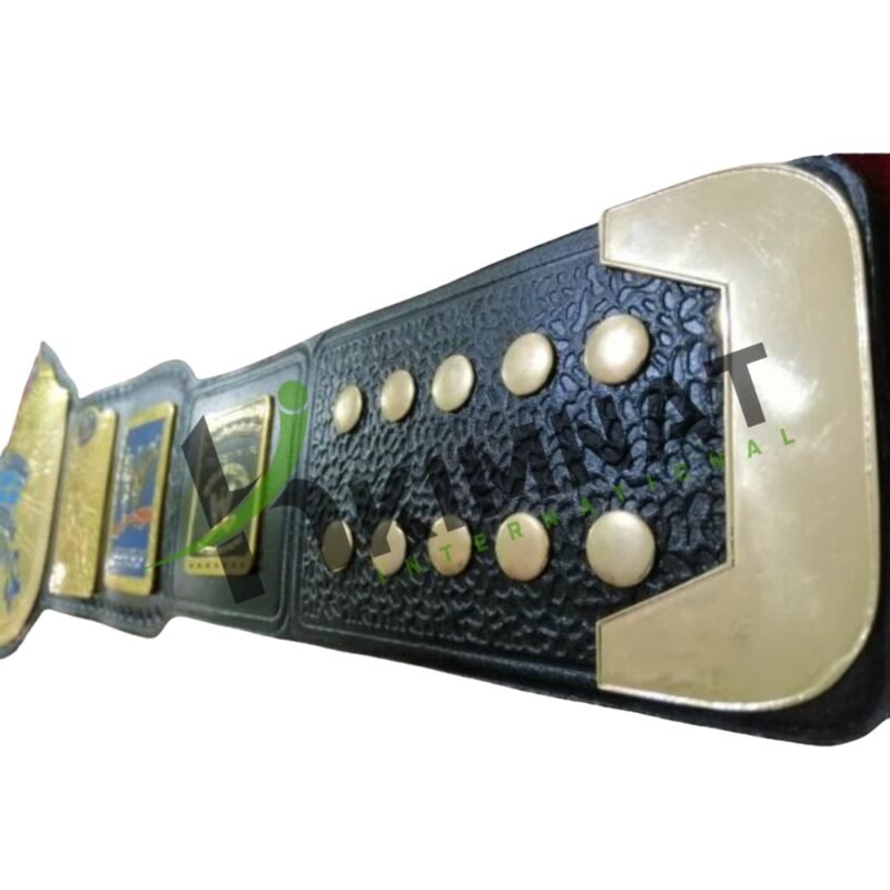 WWF Big Eagle Championship Title Replica Belt Adult Size Brass Black Leather Straps - Image 4