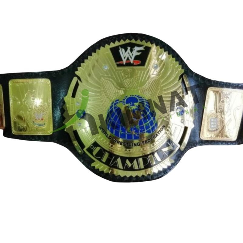 WWF Big Eagle Championship Title Replica Belt Adult Size Brass Black Leather Straps - Image 6