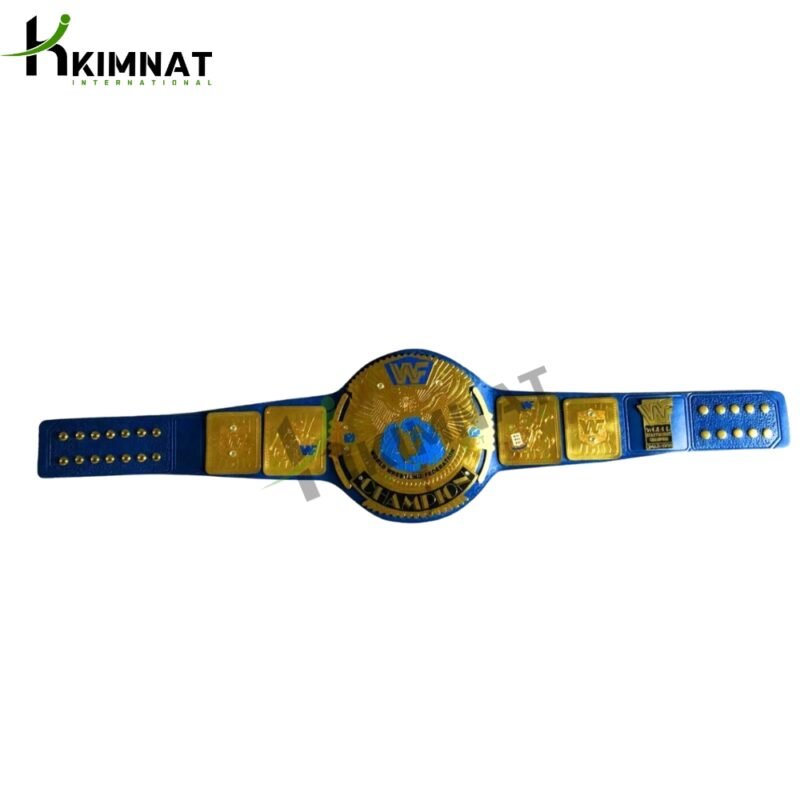 WWF Big Eagle World Heavyweight Blue Leather Wrestling Championship Replica Title Adult Size Belt