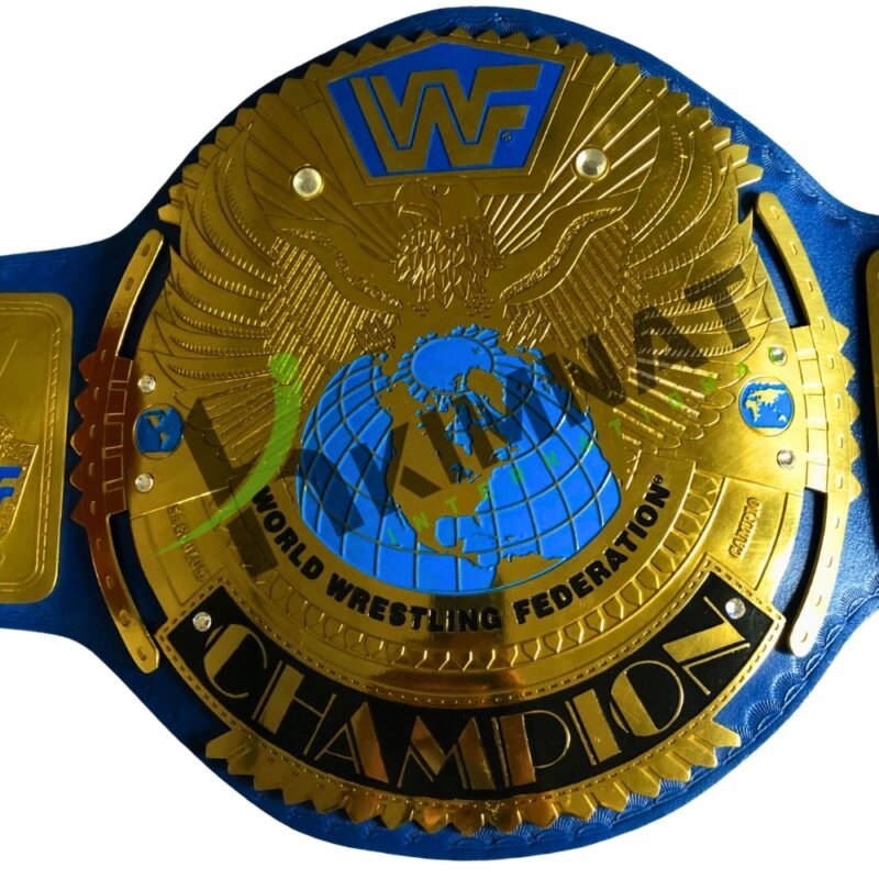 WWF Big Eagle World Heavyweight Blue Leather Wrestling Championship Replica Title Adult Size Belt - Image 6