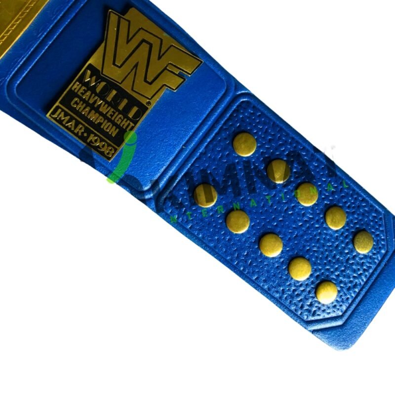 WWF Big Eagle World Heavyweight Blue Leather Wrestling Championship Replica Title Adult Size Belt - Image 5
