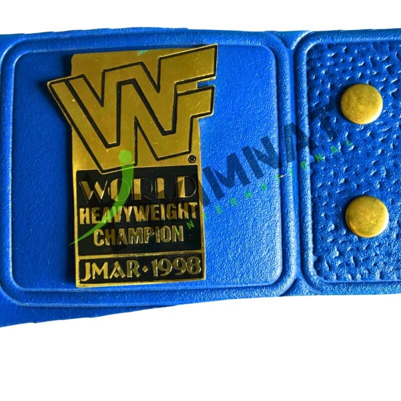 WWF Big Eagle World Heavyweight Blue Leather Wrestling Championship Replica Title Adult Size Belt - Image 4