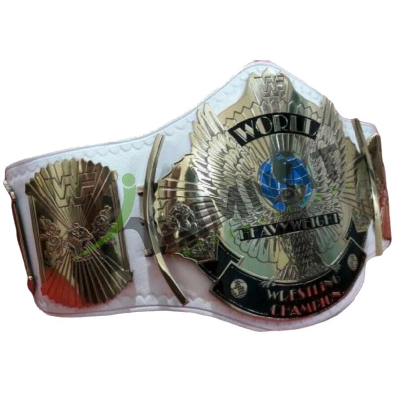 WWF Winged Eagle Championship Belt Adult Size Replica White Leather - Image 2