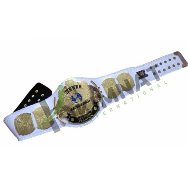 WWF Winged Eagle Championship Belt Adult Size Replica White Leather - Image 4