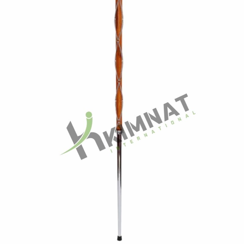 Drum Major Mace Stave Embossed Head Gold THISTLE FLOWER On Top Natural Malacca Cane Shaft - Image 4