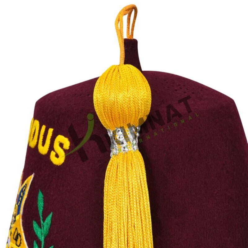 Order Of AMARANTH Custom Fez Hat Personalized Lodge Name & Number Hand Embroidered - Image 3