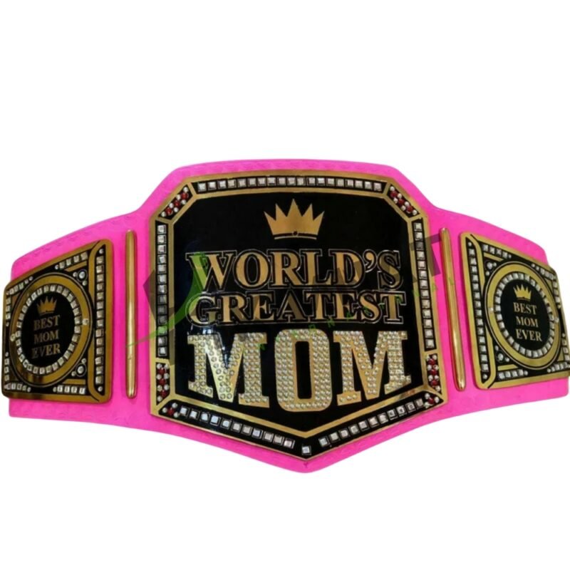WWE World Greatest MOM Wrestling Championship Title Replica Belt Adult Size - Image 3