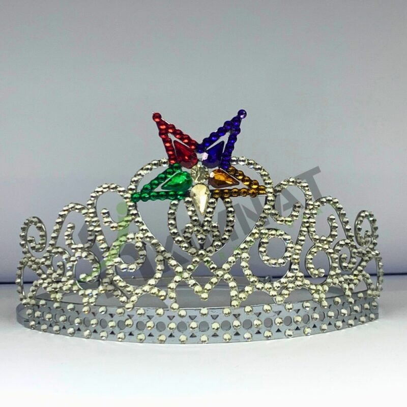 OES Crown Masonic Order Of Eastern Star Crown Rare Design Crown Adjustable Fitting Decorated With Rhinestones - Image 5