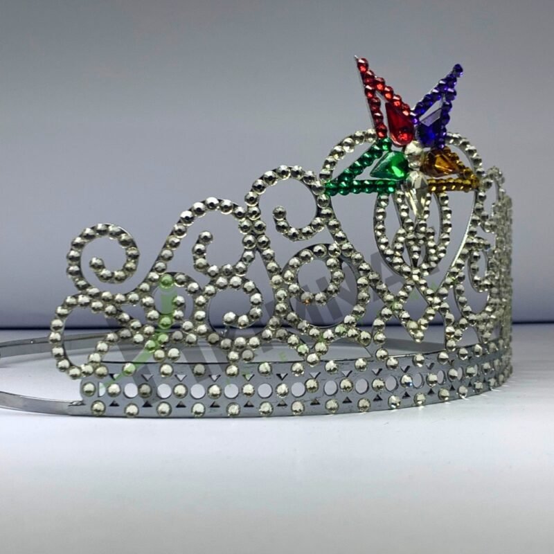 OES Crown Masonic Order Of Eastern Star Crown Rare Design Crown Adjustable Fitting Decorated With Rhinestones - Image 3