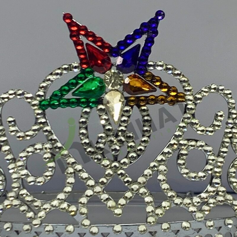 OES Crown Masonic Order Of Eastern Star Crown Rare Design Crown Adjustable Fitting Decorated With Rhinestones - Image 2