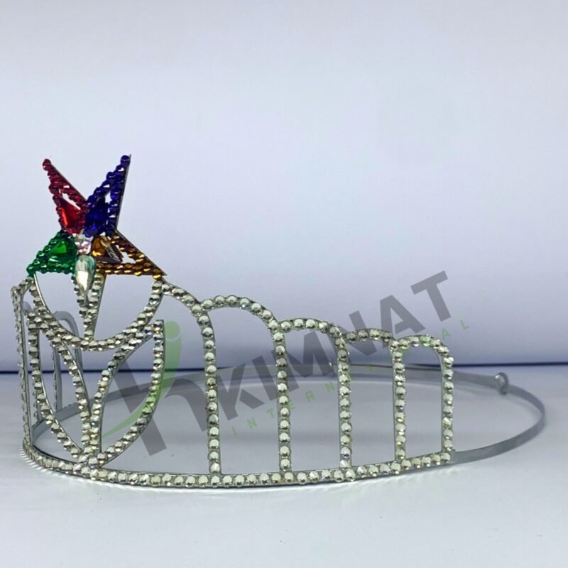 Order OF Eastern Star Masonic OES Silver Tone Adjustable Crown Decorated With Beautiful Rhinestones and Free Crown Case - Image 4